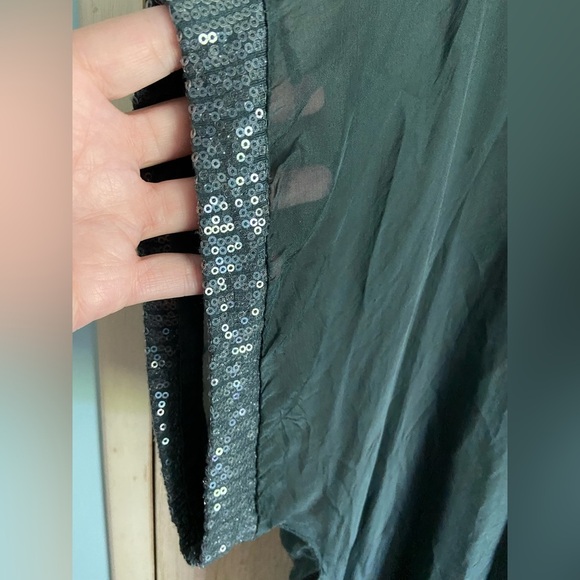 SCANDAL Italy Long Kaftan Silk Blend Dress Sequin Accents Read - Picture 7 of 14